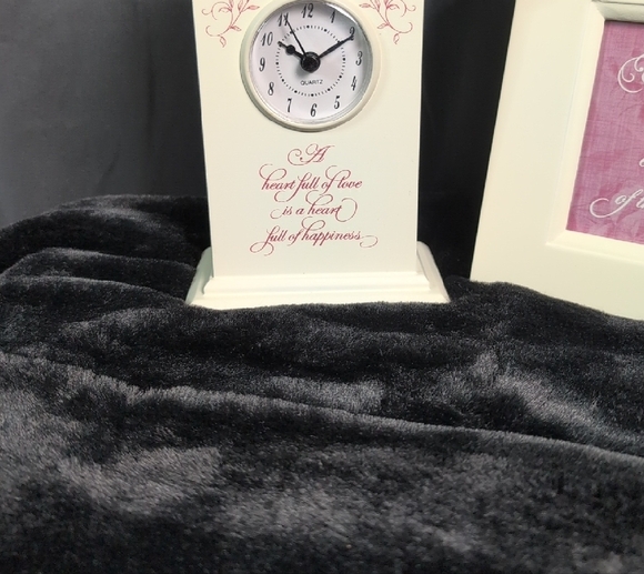 American Greetings Elegant White Clock and Frame Set. Mother's Day Gift Set. New - Picture 2 of 10